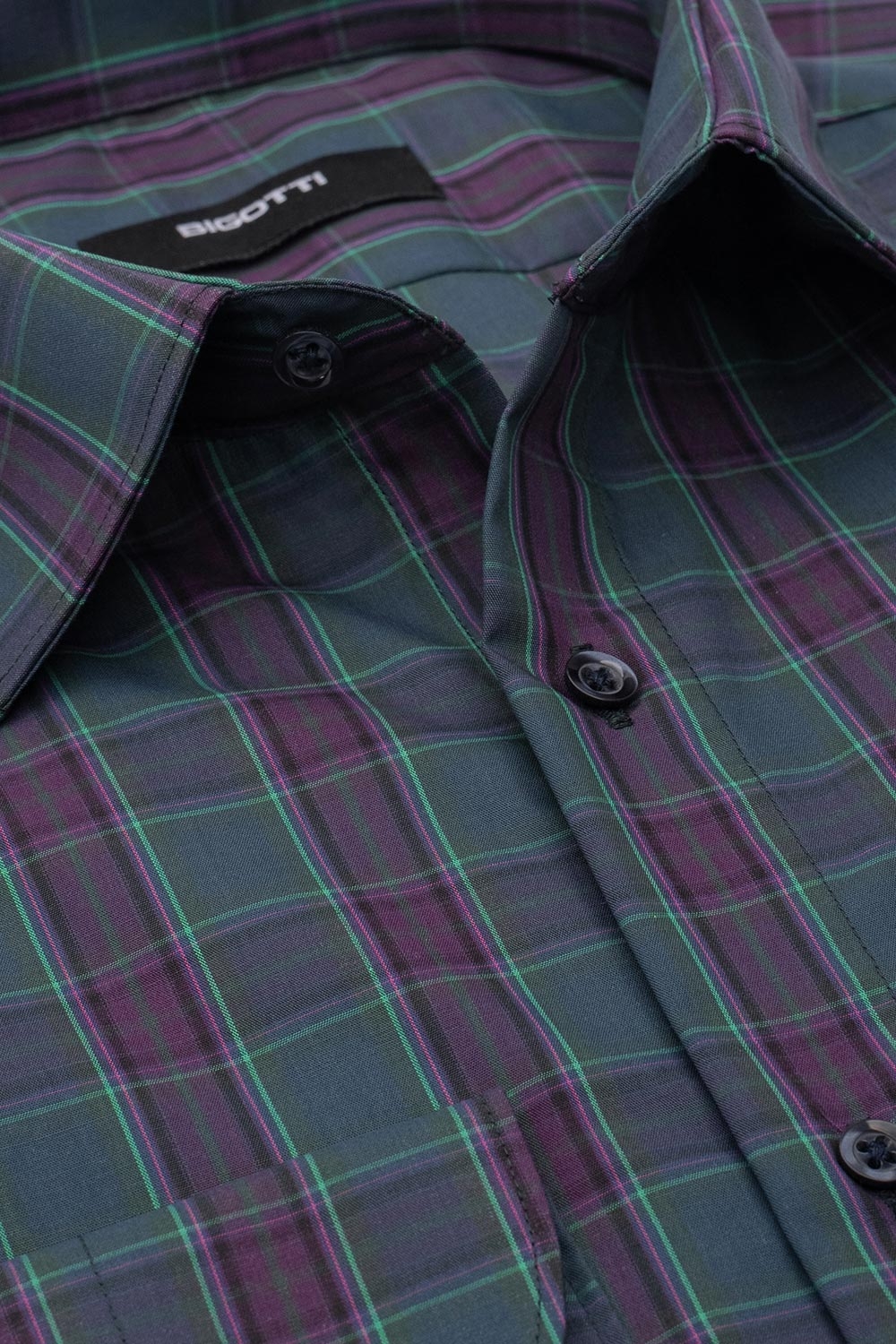 Camasa slim verde carouri 1