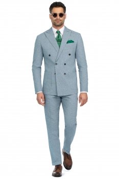 Costum slim bleu uni
