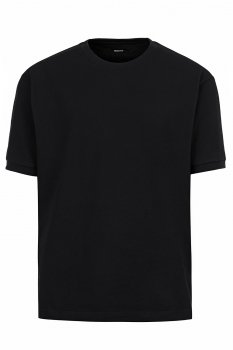 Tricou regular negru uni