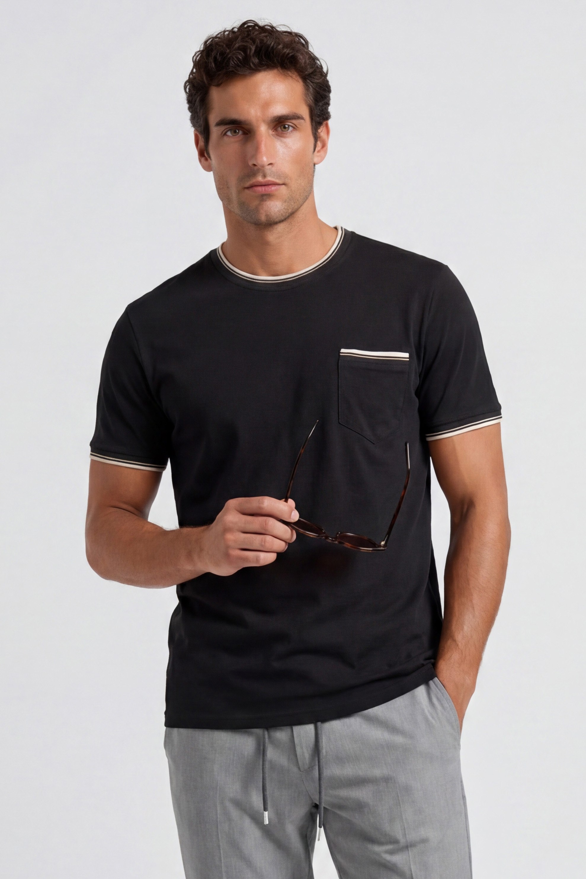 Tricou slim negru uni 0