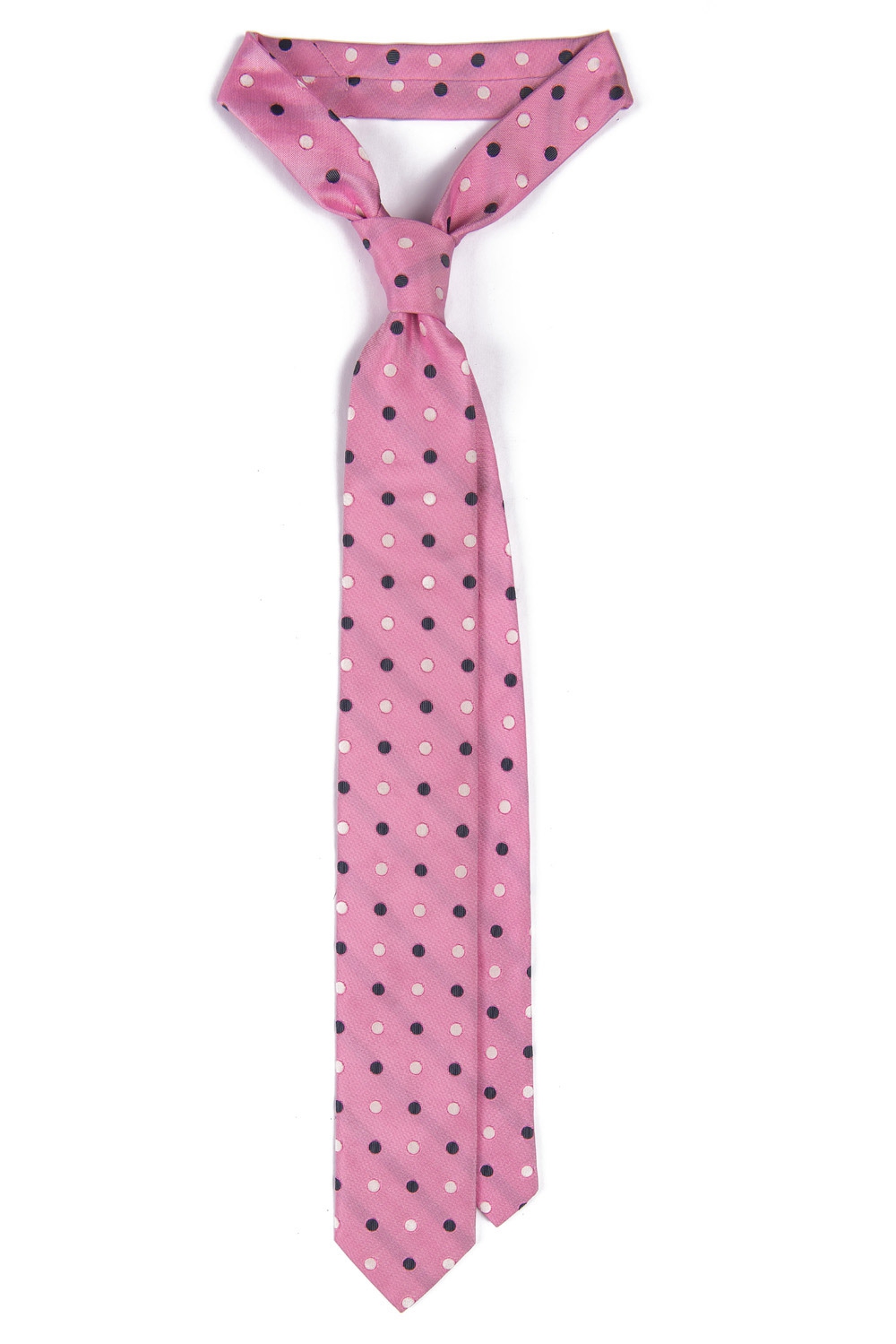 Cravata matase roz cu buline 0