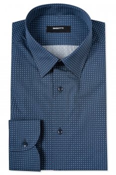 Slim body navy geometric shirt