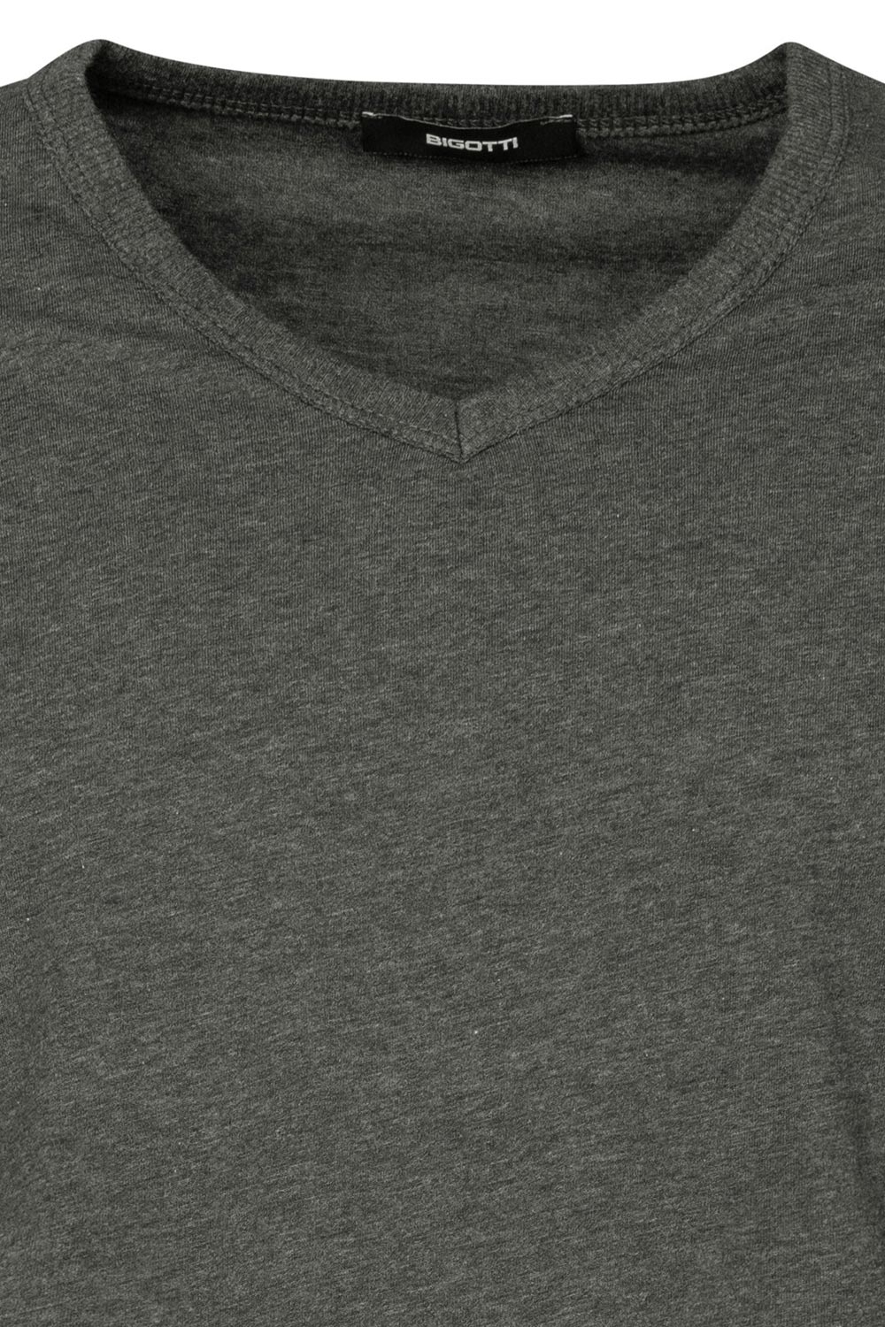 Tricou slim gri guler in v 1