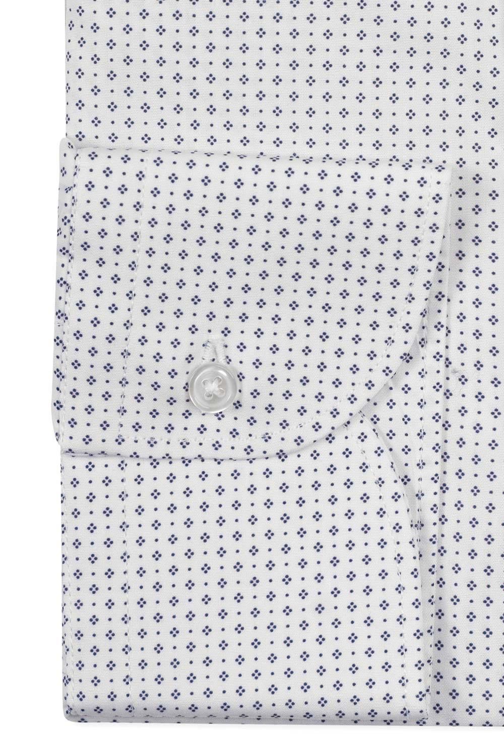 Camasa slim alba print geometric 2