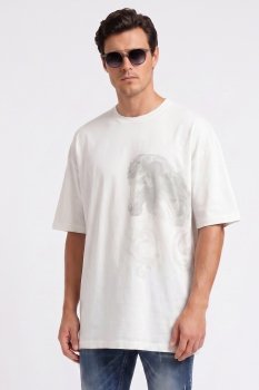 Tricou oversize alb print