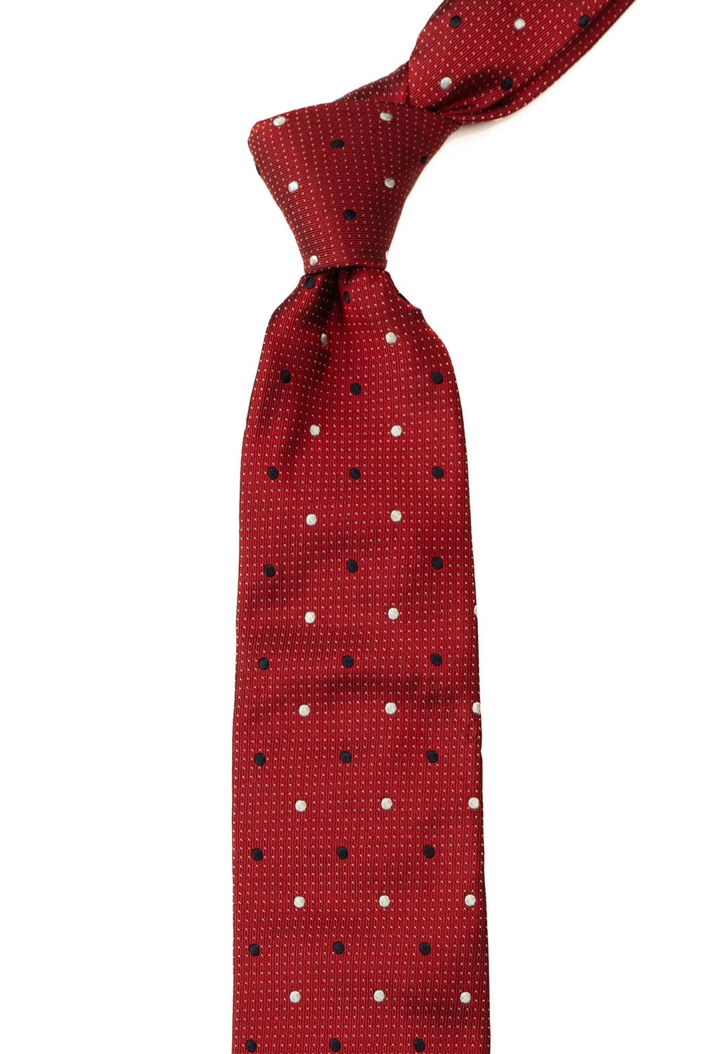 Cravata matase tesuta rosie print geometric 1