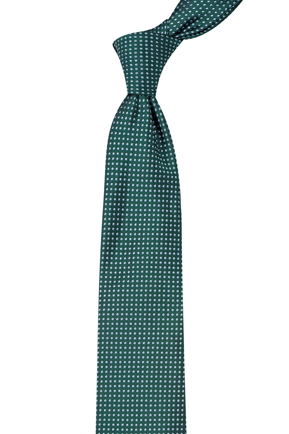 Cravata matase tesuta verde print geometric 1