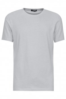 Tricou slim gri uni