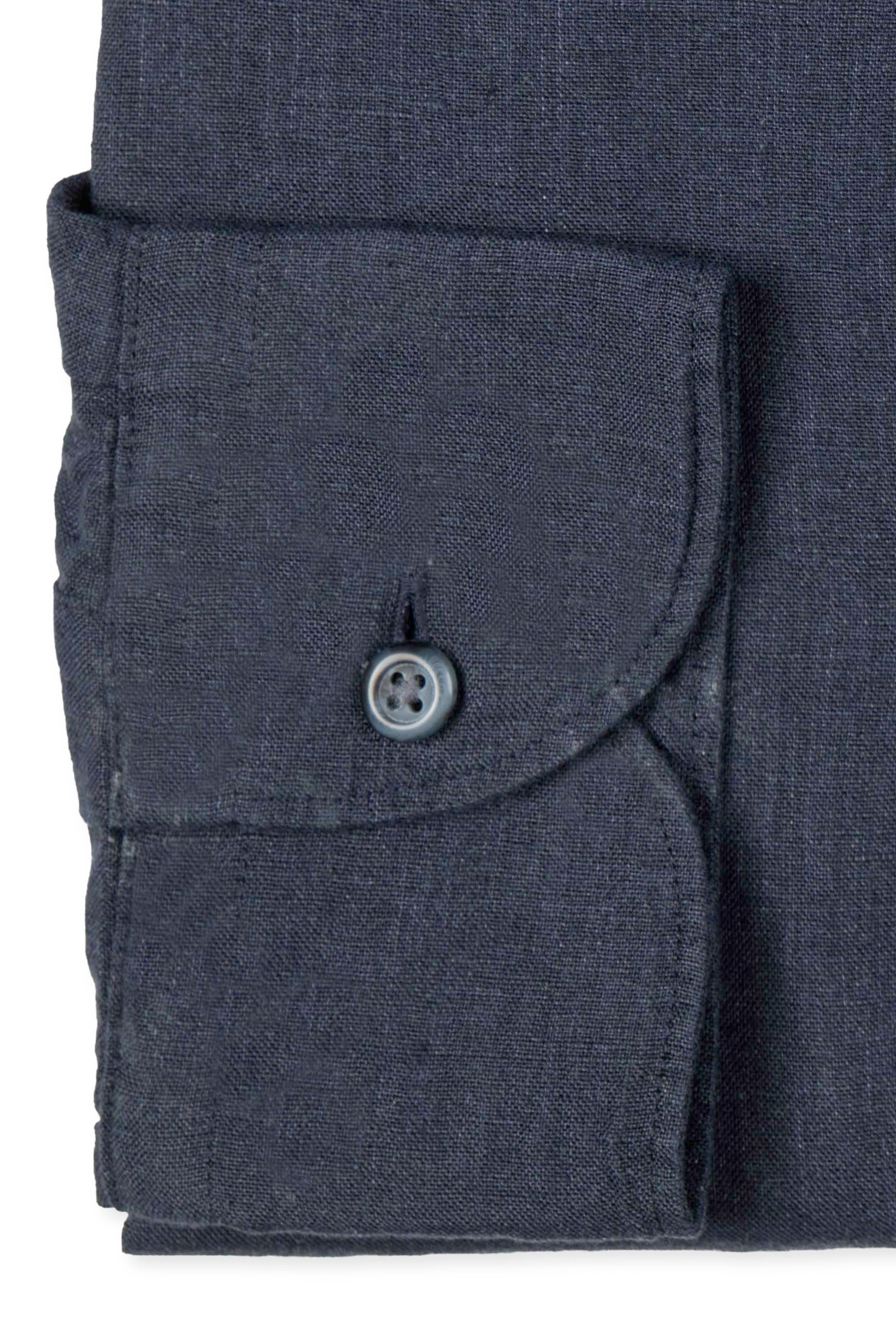 Slim body navy plain shirt 2