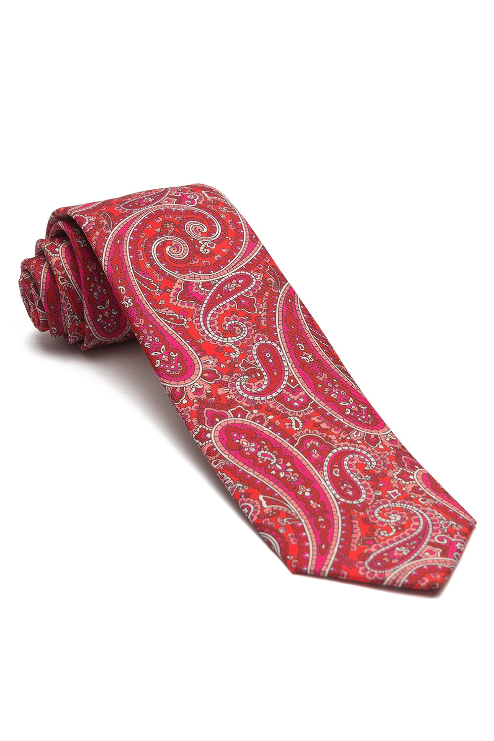 Cravata rosie print floral 0