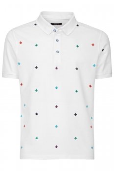 White geometric t-shirt