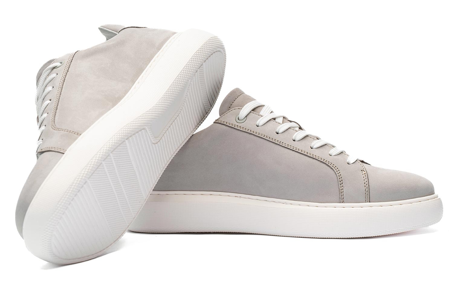 Grey genuine leather shoes 1