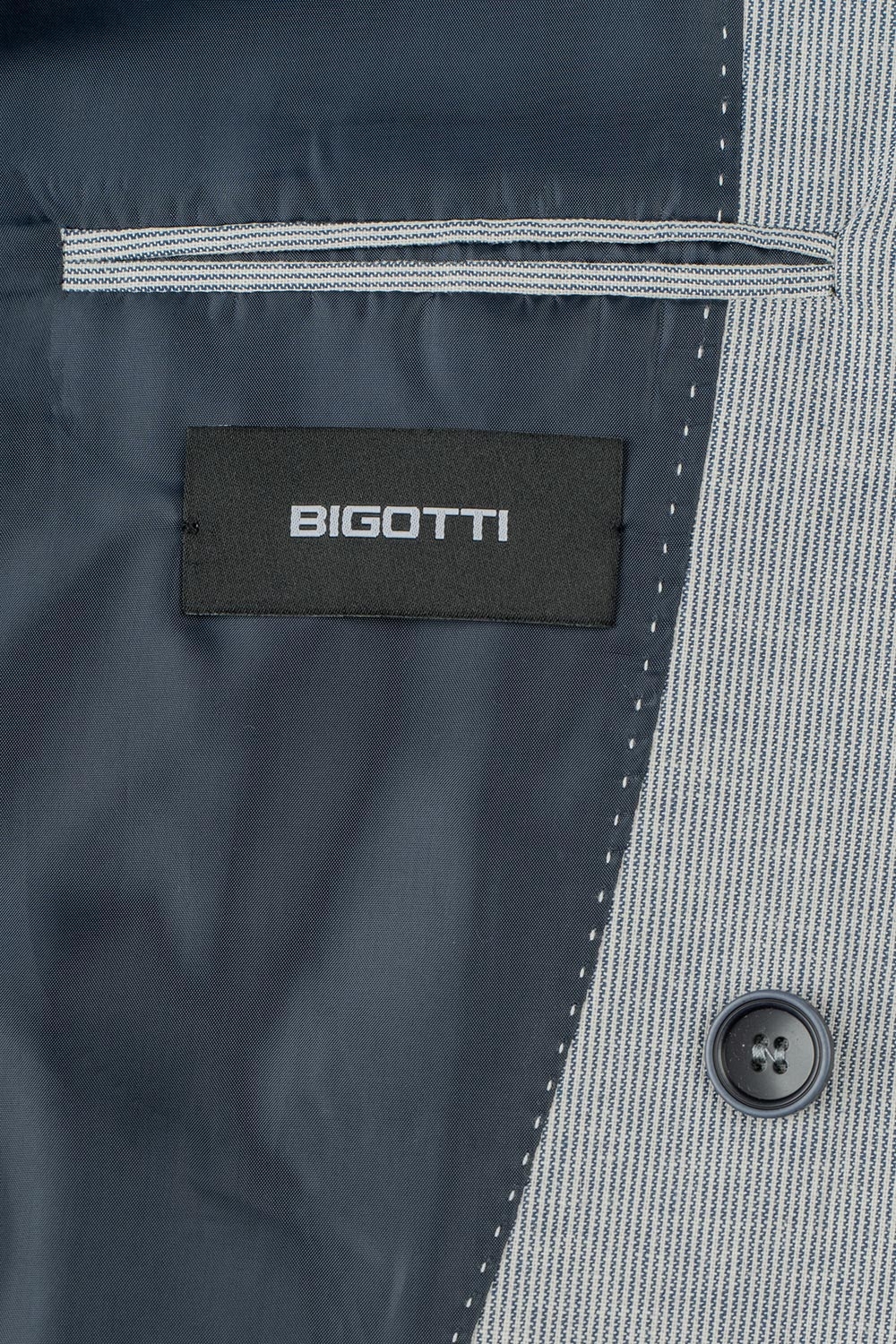 Costum slim bleumarin in dungi 2