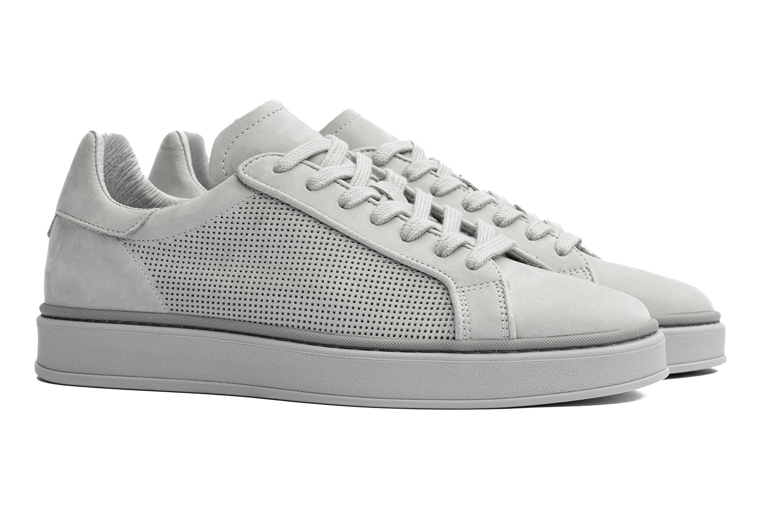 Sneakers gri piele naturala 0