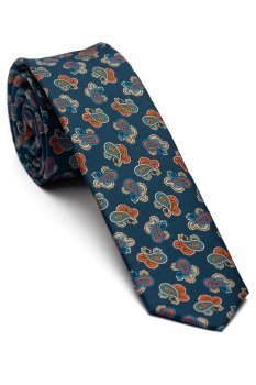 Cravata bleumarin print floral