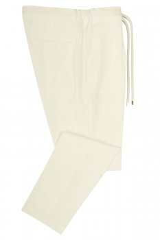 Pantaloni slim albi uni