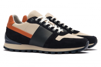 Sneakers bleumarin piele naturala si textil