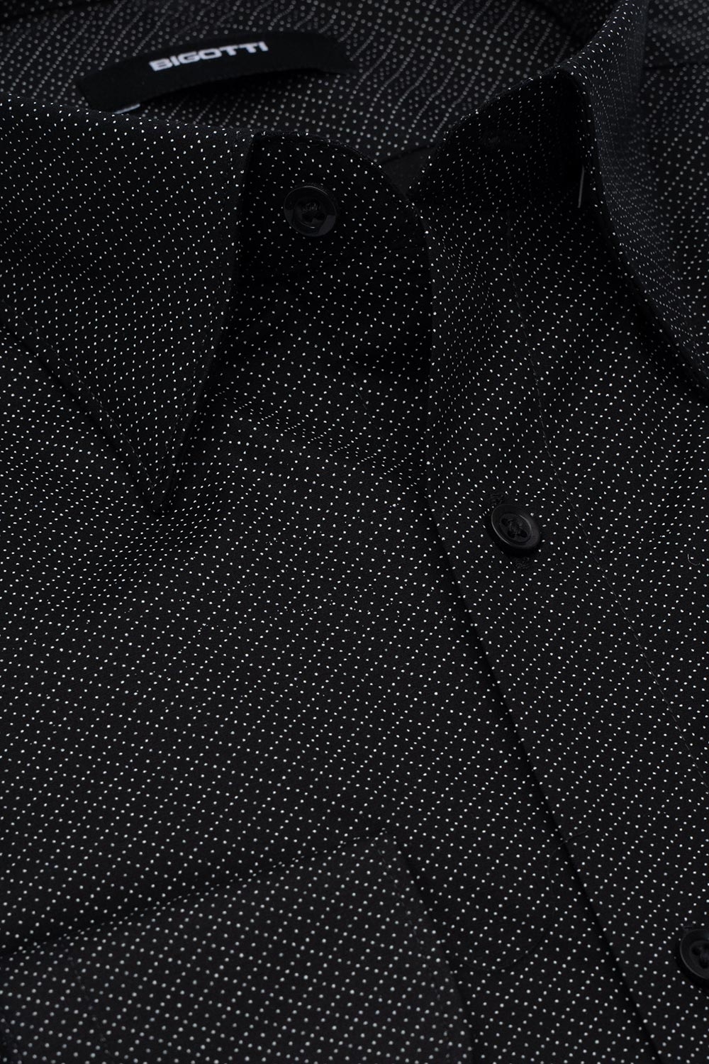 Camasa slim neagra print geometric 1