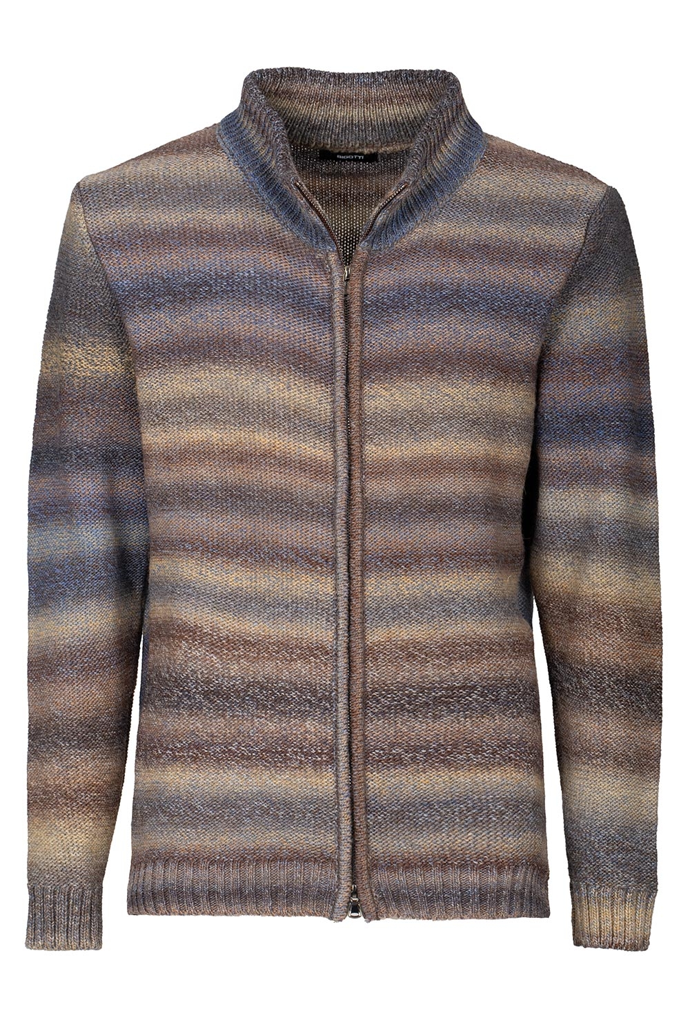 Pulover regular multicolor cu fermoar 0