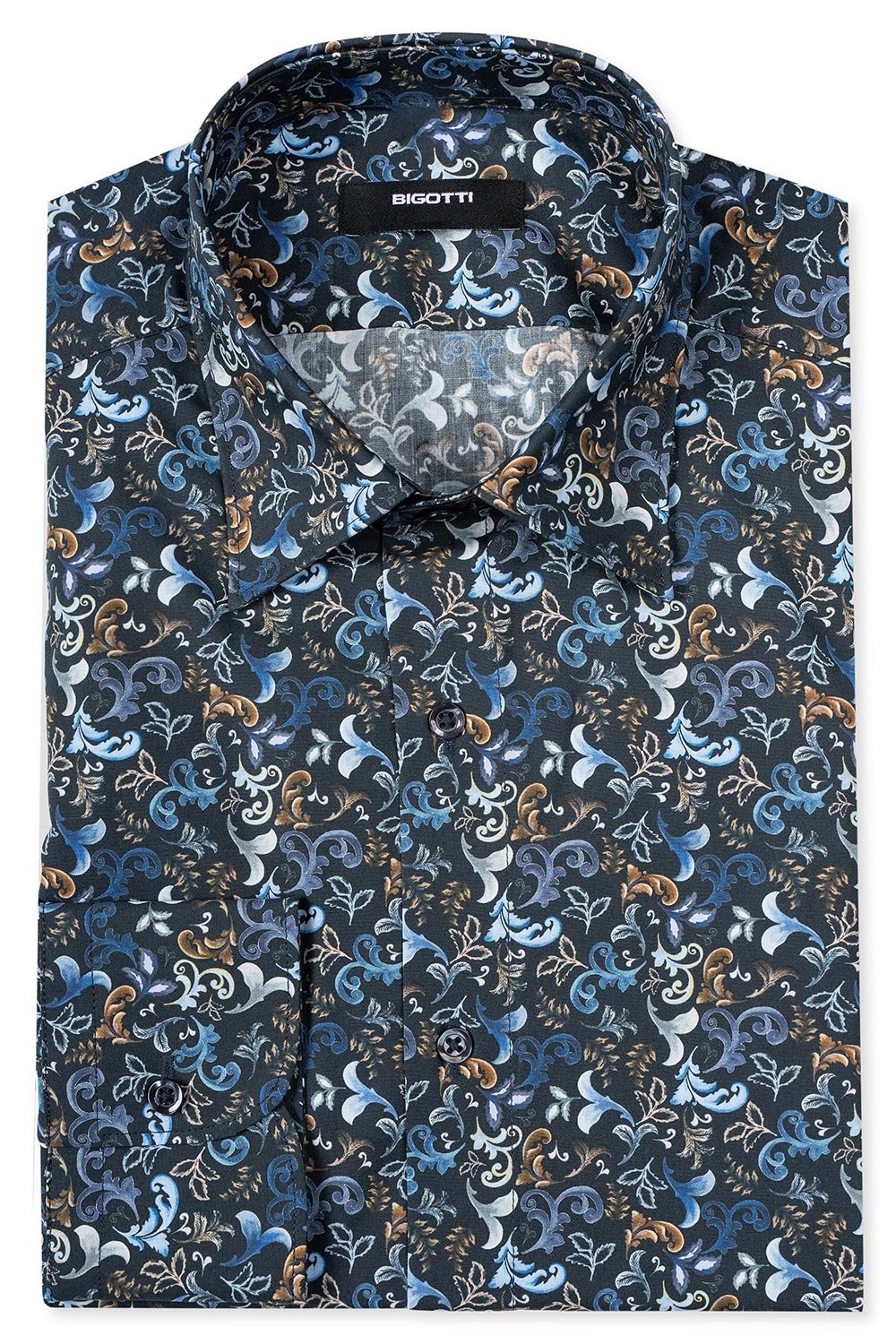 Shaped navy floral shirt 0