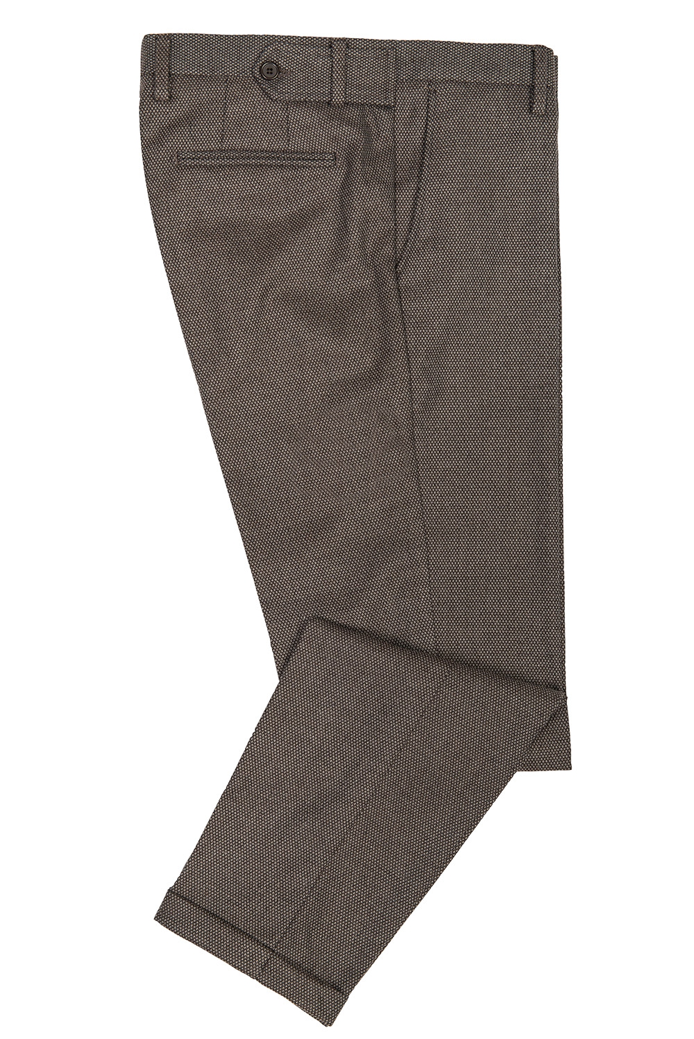 Pantaloni slim maro print geometric 0