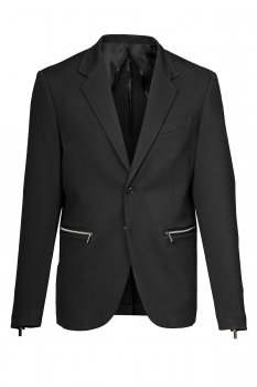 Slim body black plain blazer