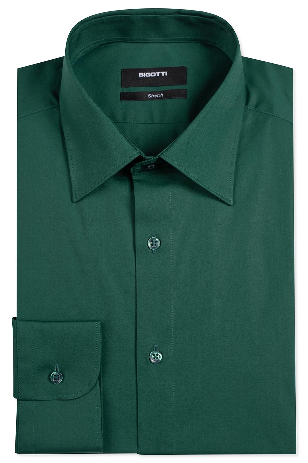Camasa slim verde uni 0