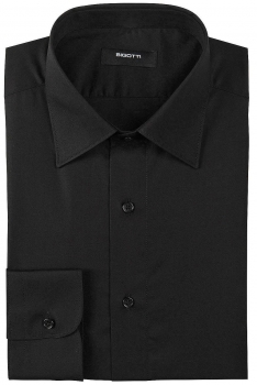 Slim body black plain shirt