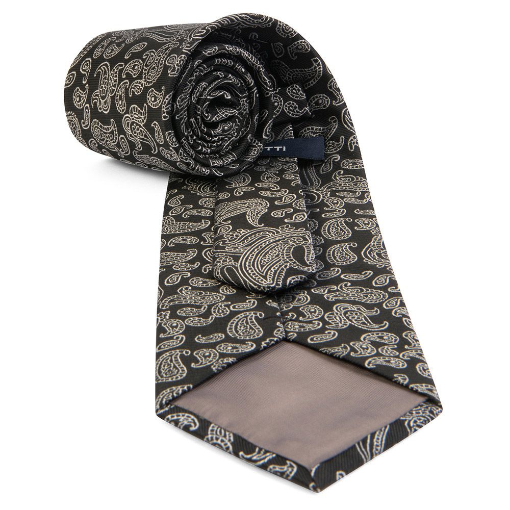 Cravata neagra print paisley 3
