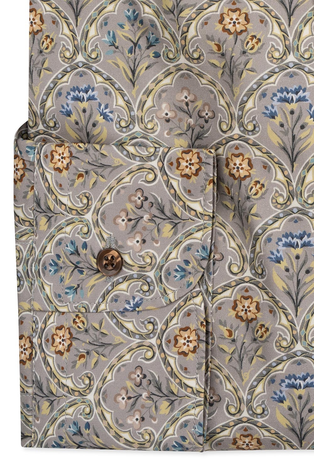 Camasa slim gri print floral 2