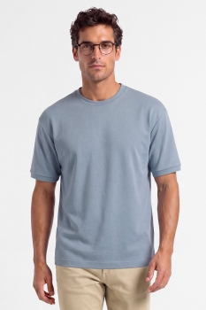 Tricou regular bleu uni