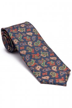 Cravata albastra print floral