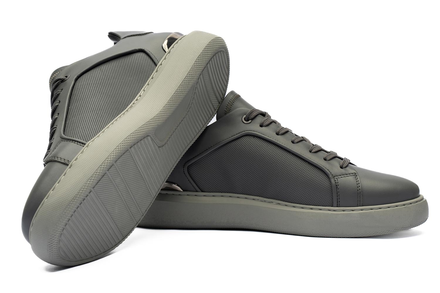 Sneakers gri piele naturala 1