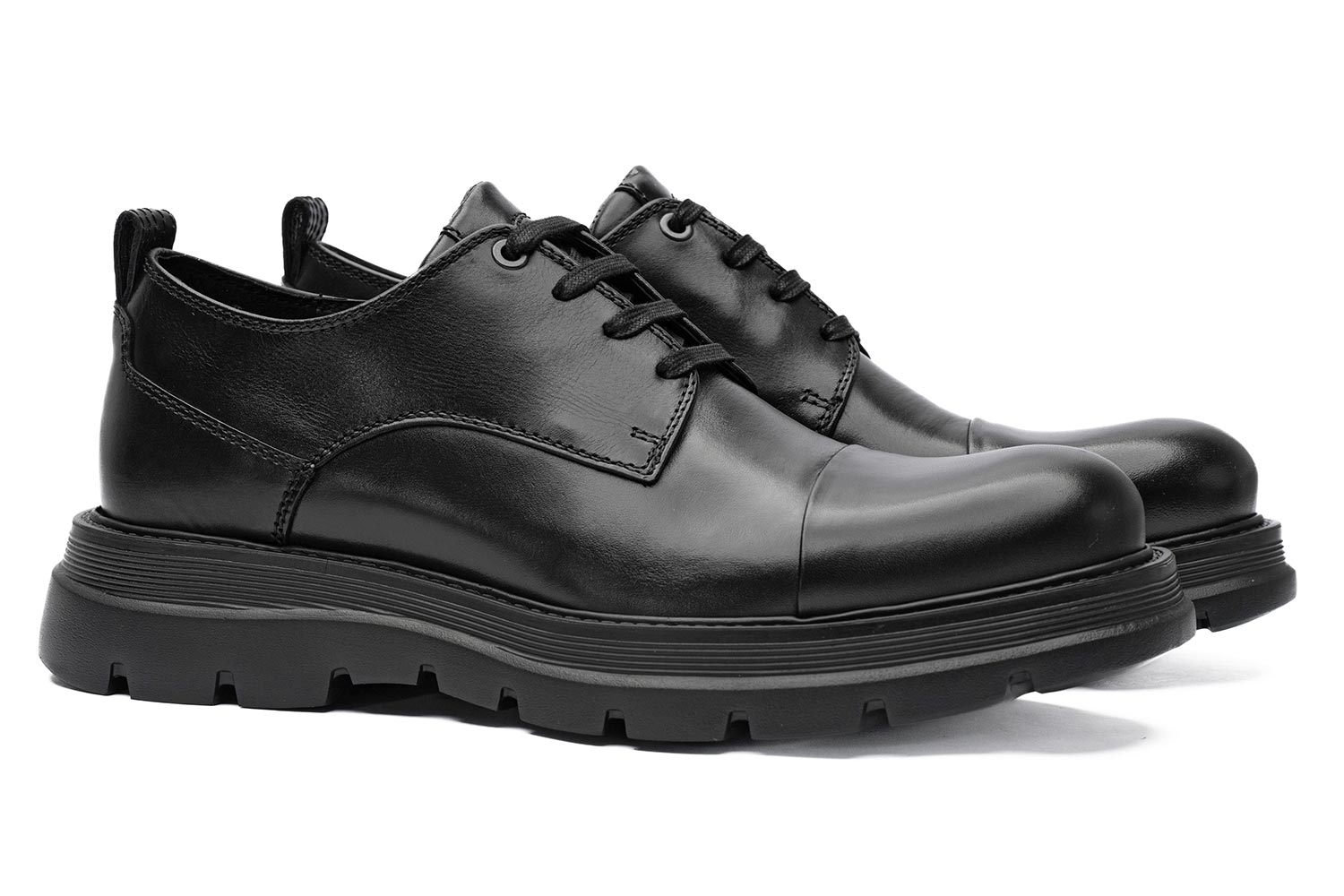 Pantofi negri piele naturala talpa extra light 0