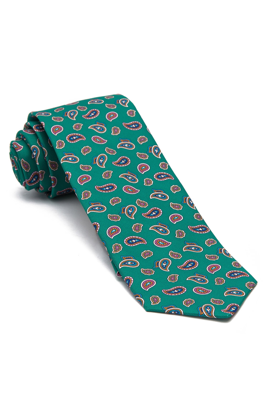 Cravata poliester verde print floral 0