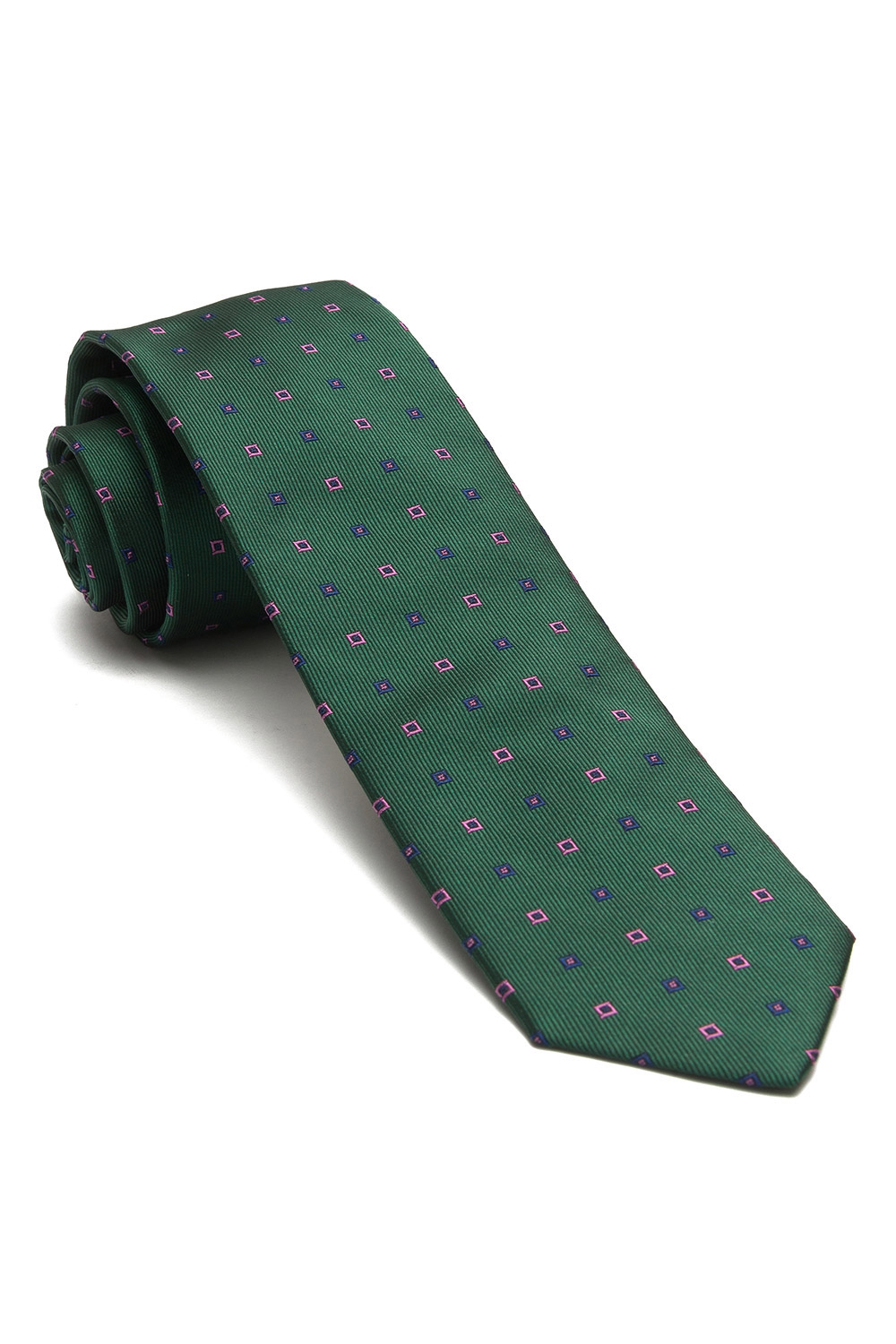 Cravata verde print geometric 0