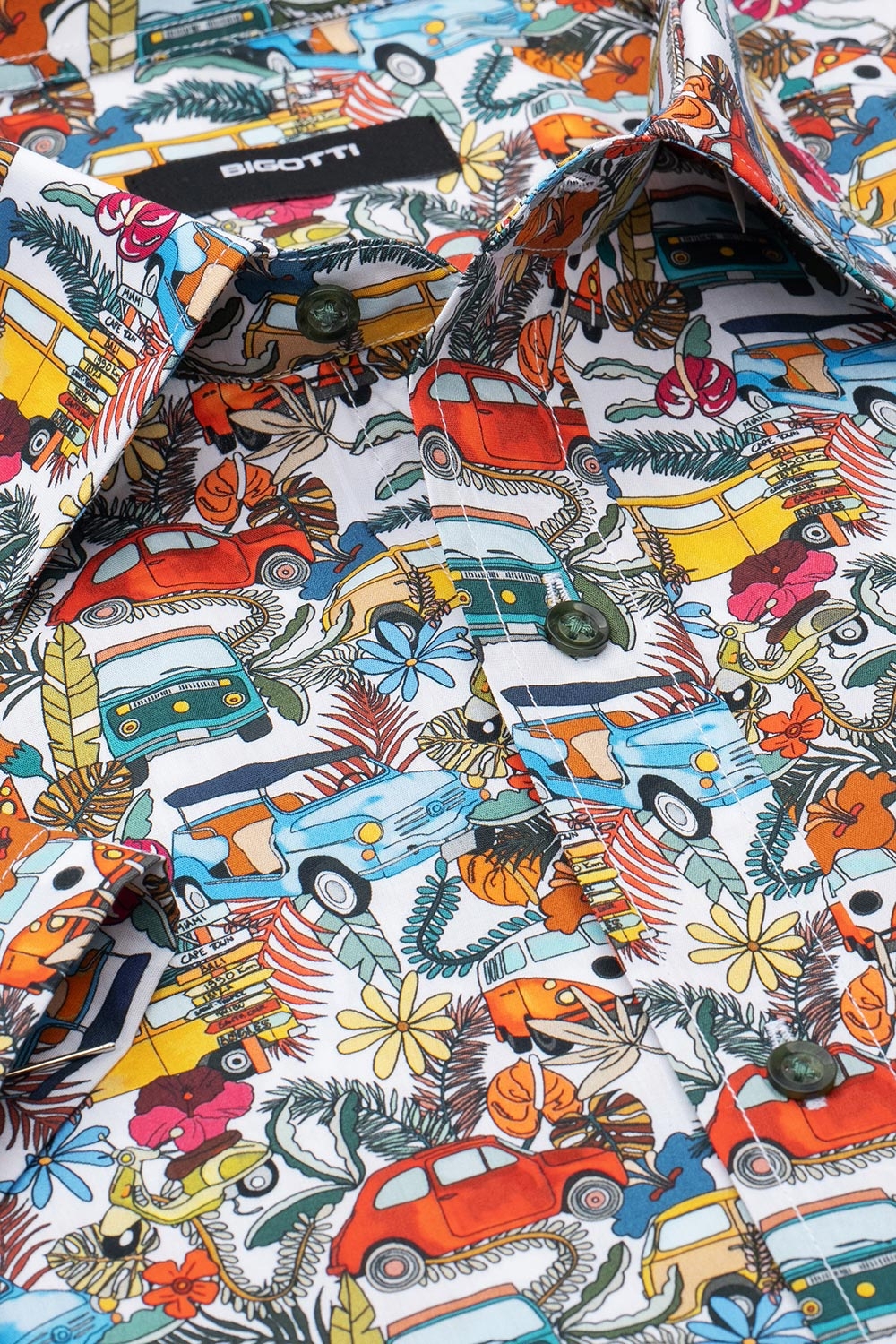Camasa maneca scurta shaped alba print 1