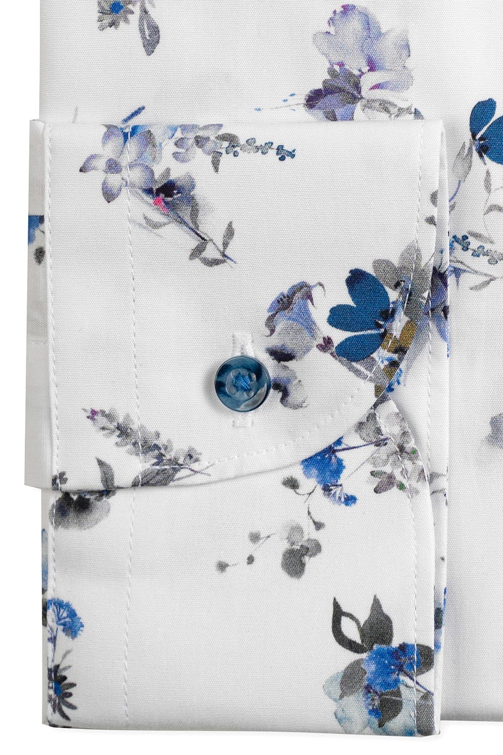 Camasa superslim alba print floral 2