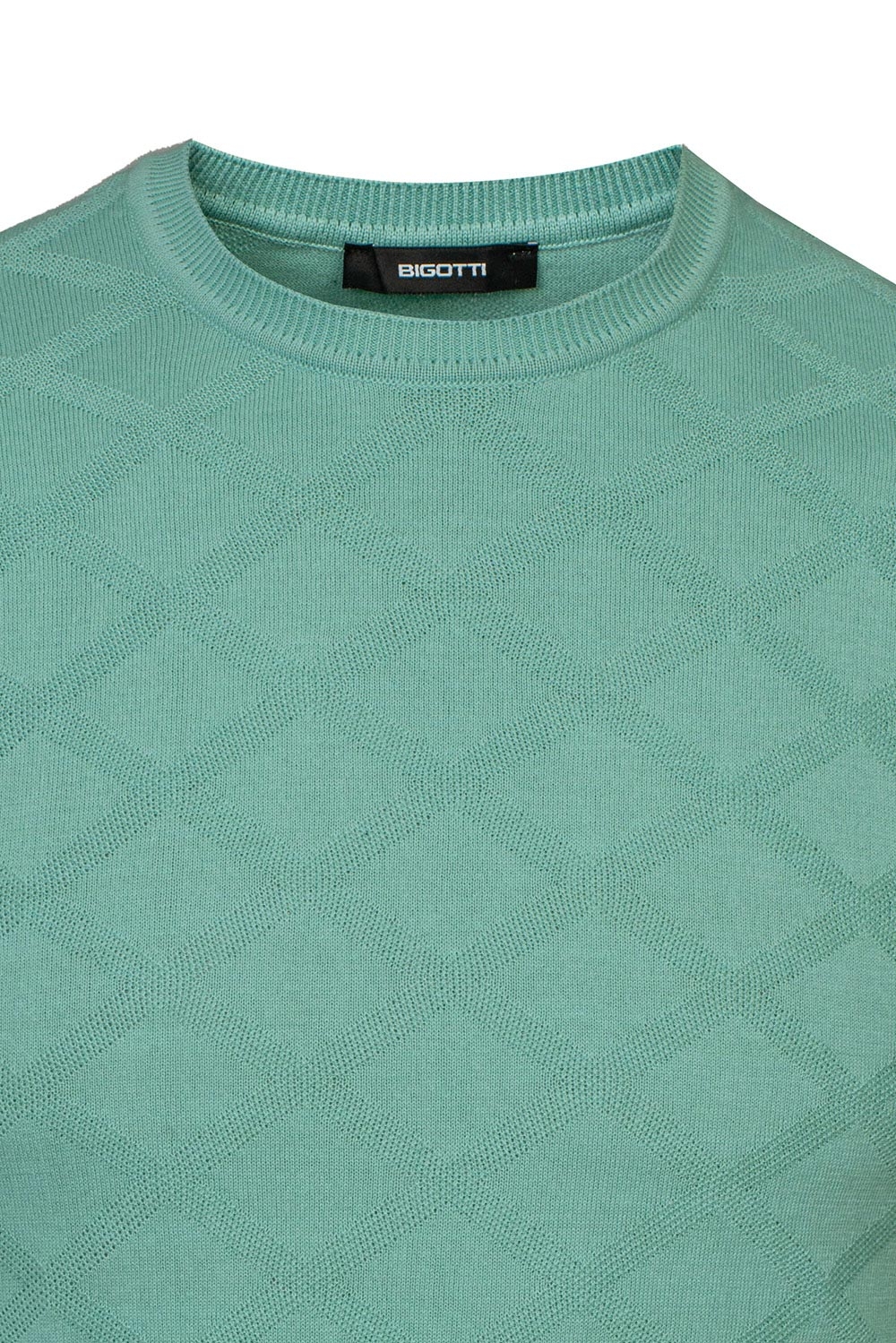 Tricou slim verde uni 1