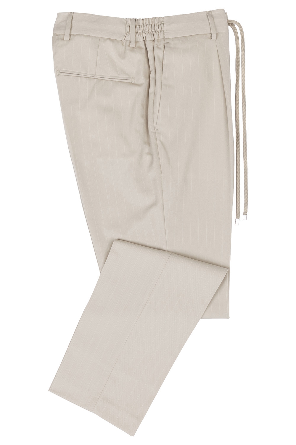 Pantaloni slim bej in dungi 1