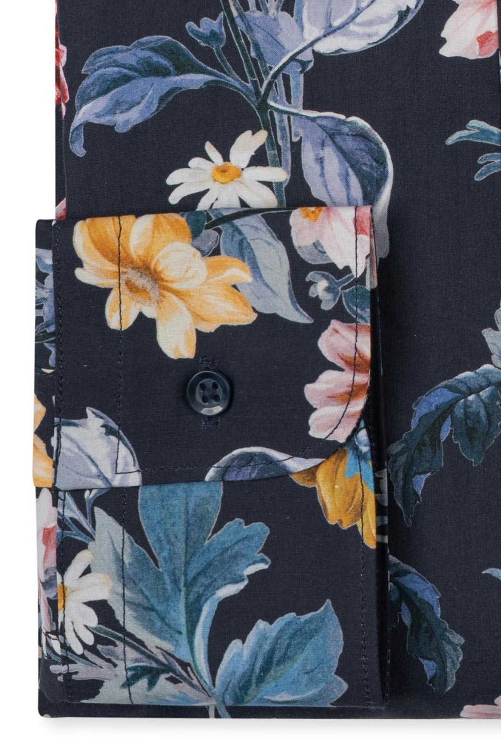 Camasa slim bleumarin prin floral 2