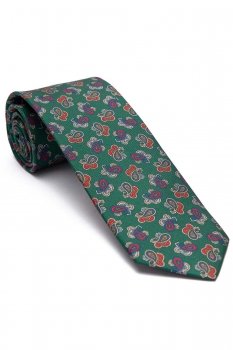 Cravata verde print floral