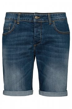 Blugi scurti slim albastri uni