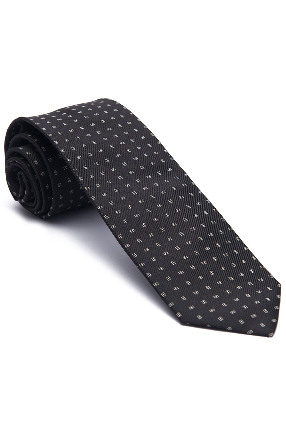 Cravata neagra print geometric 0