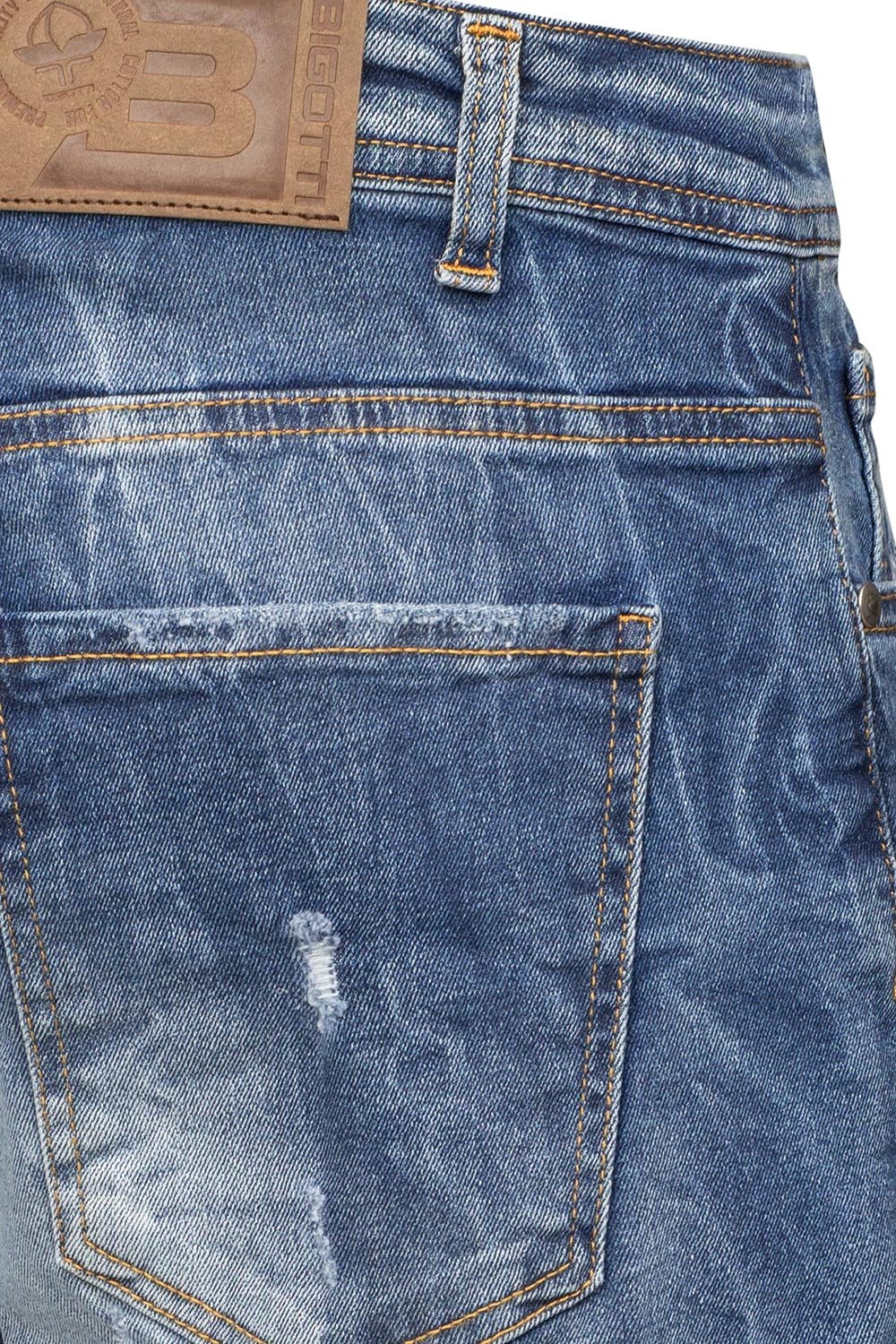 Blugi scurti slim bleumarin 1