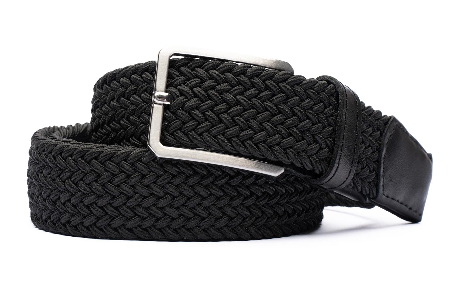 Curea neagra textil si piele naturala 0
