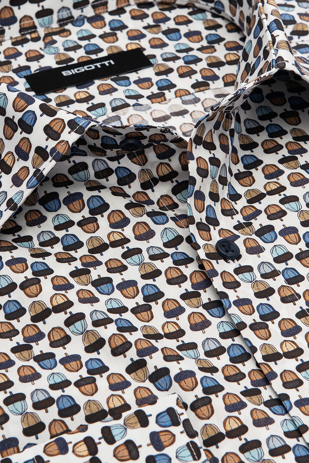 Camasa slim alba print geometric 1