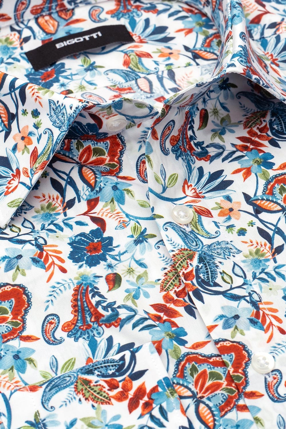 Superslim white floral shirt 1