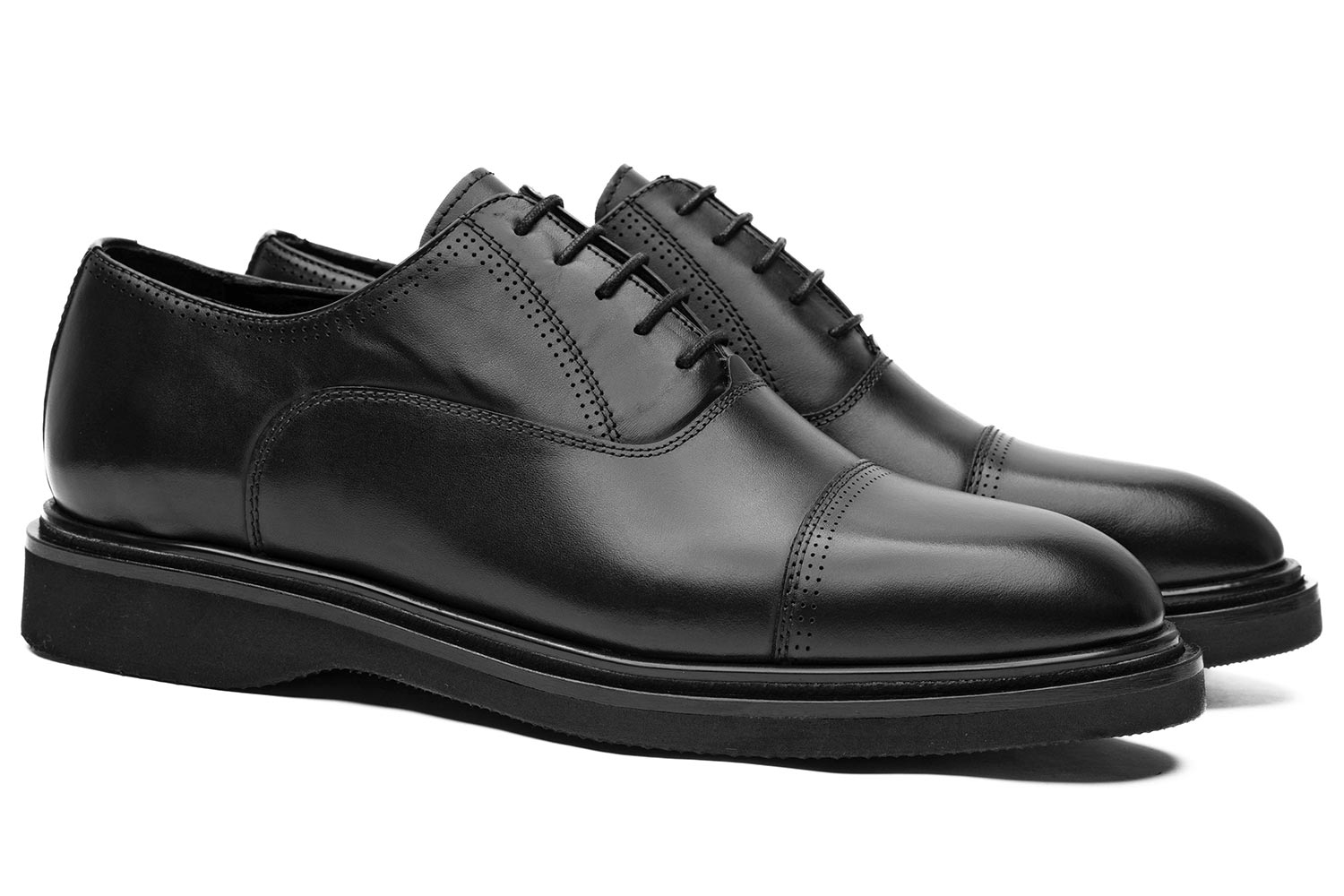 Black genuine leather shoes 0