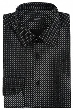 Camasa slim neagra print floral